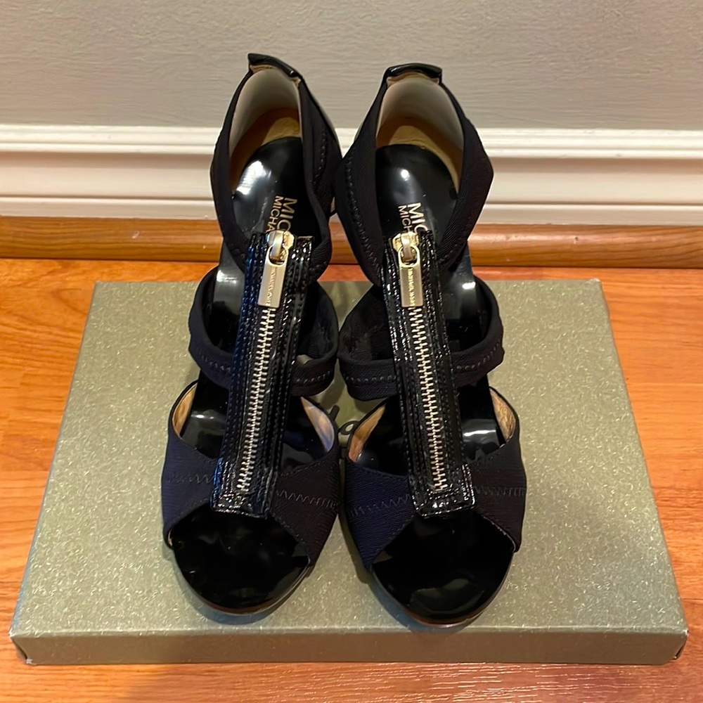 Michael Kors Black Strap Open toe heel sandals